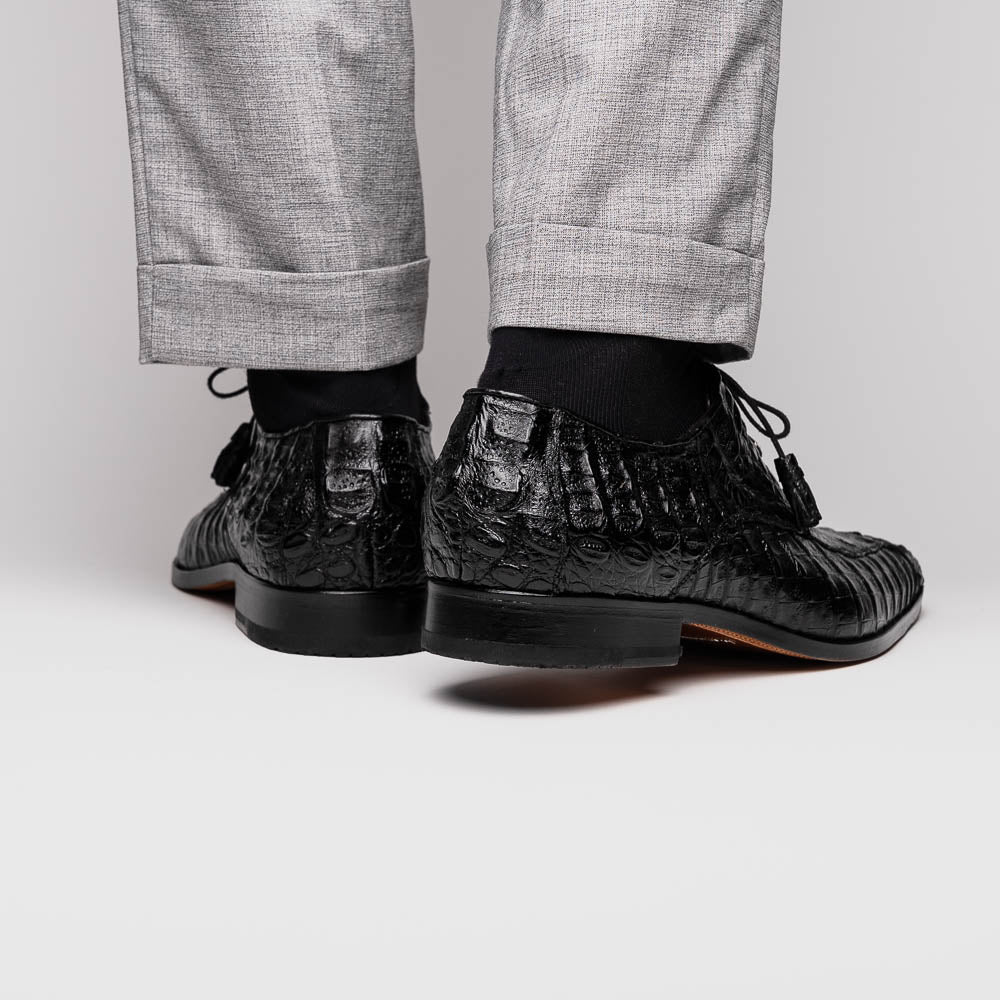 Marco Di Milano Apricena Caiman Crocodile Derby in Black - 8