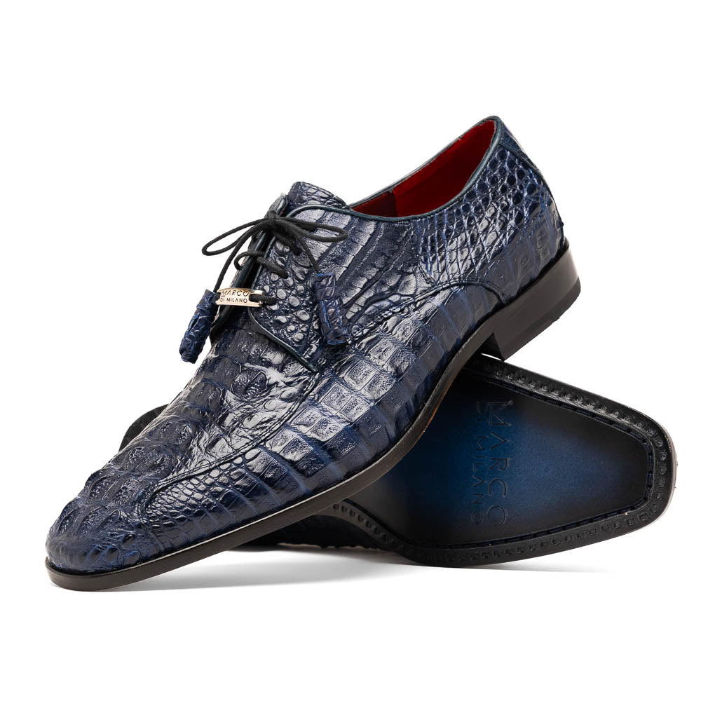 Marco Di Milano Apricena Caiman Crocodile Derby in Midnight - 6