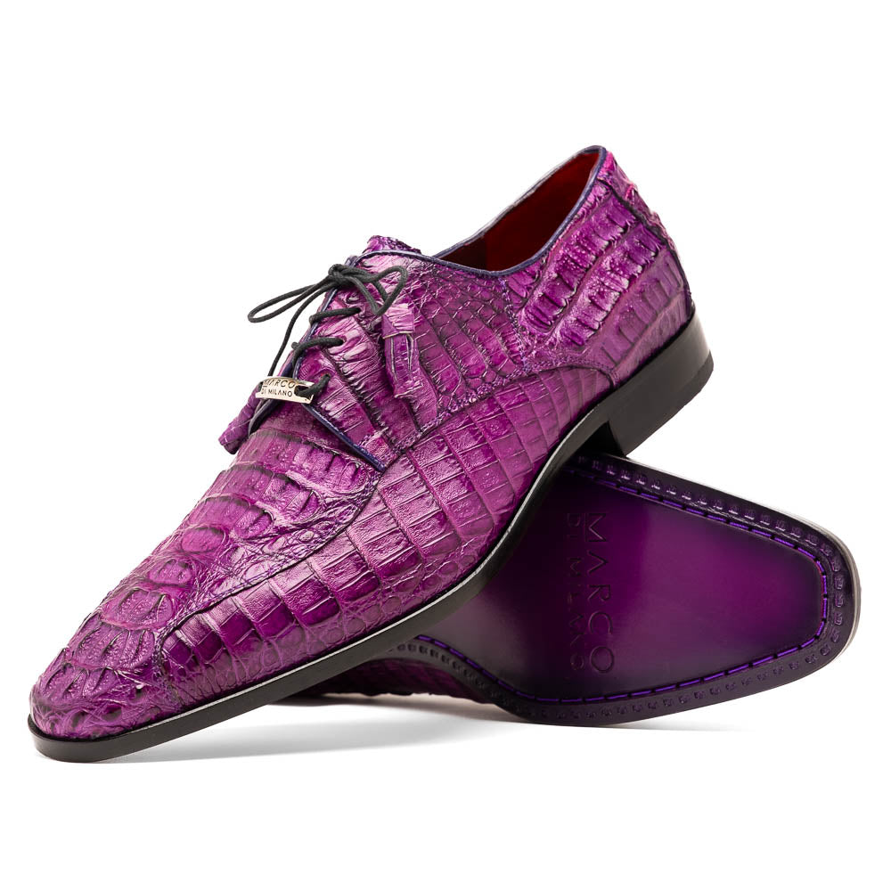 Marco Di Milano Apricena Caiman Crocodile Derby in Purple - 8