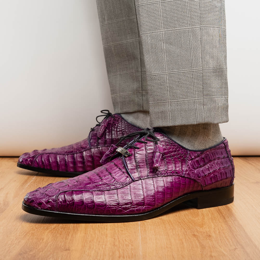 Marco Di Milano Apricena Caiman Crocodile Derby in Purple - 8