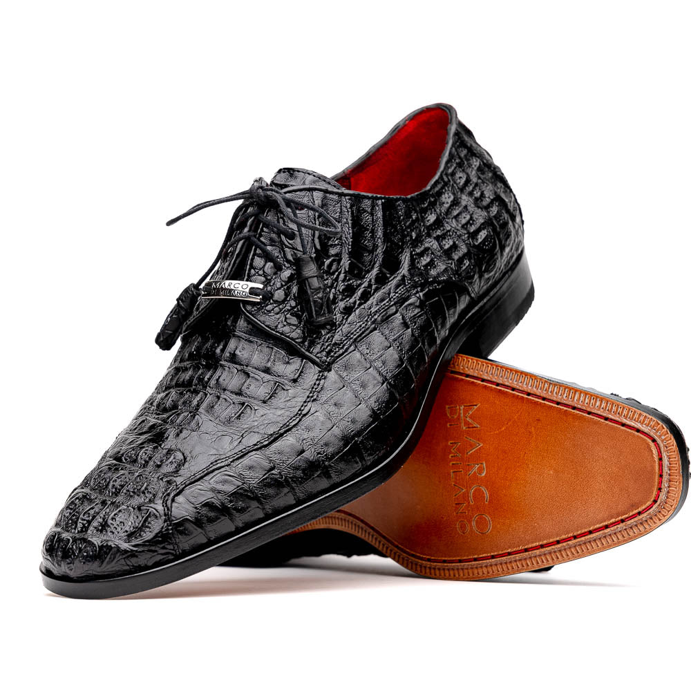Marco Di Milano Apricena Caiman Crocodile Derby in Black - 8