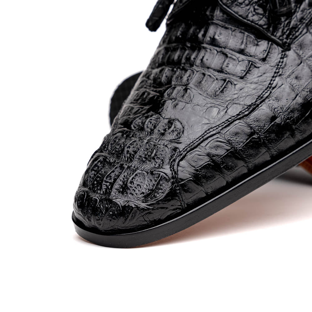 Marco Di Milano Apricena Caiman Crocodile Derby in Black - 6