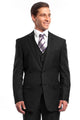 Black Pinstripe Men's Business Suit - Two Button Vested Style - New Arrival
