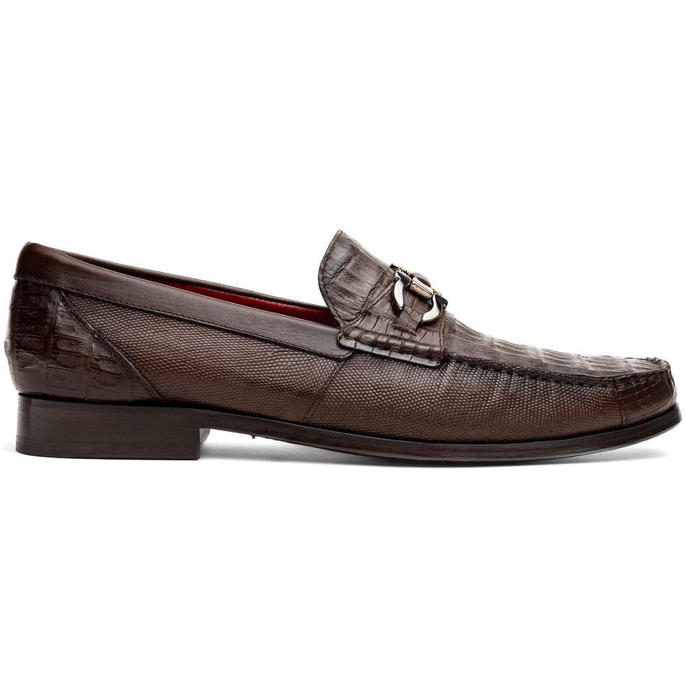 Marco Di Milano Adro Brown Caiman Crocodile/Lizard Bit Loafers - 8
