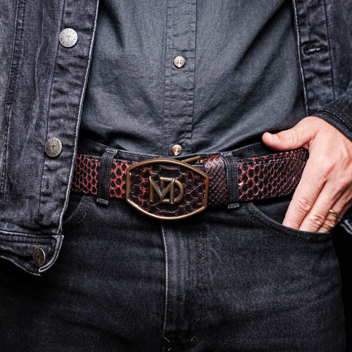 Marco Di Milano Arkansas Black Cherry Leather Belt Shoe
