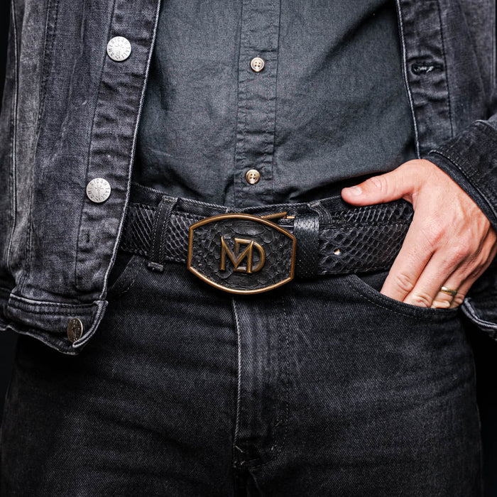 Marco Di Milano Arkansas Belt - Black & Blue Leather Loafers