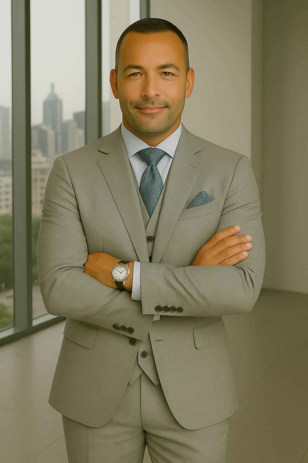 Wool Suit - Italian Made Business Suit by Statement Men's 3 Piece 100% Wool Fashion Suit - Bold Colors - 38R