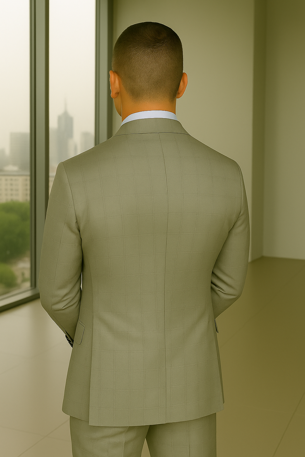 Wool Suit - Italian Made Business Suit by Statement Men's 3 Piece 100% Wool Fashion Suit - Bold Colors - 38R