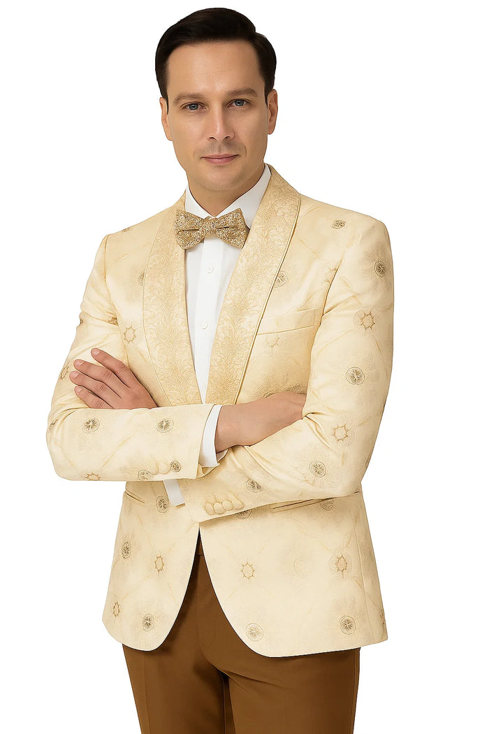 Perfect for Wedding and Prom 2026 and Formal Nude Men's Blazer Cream