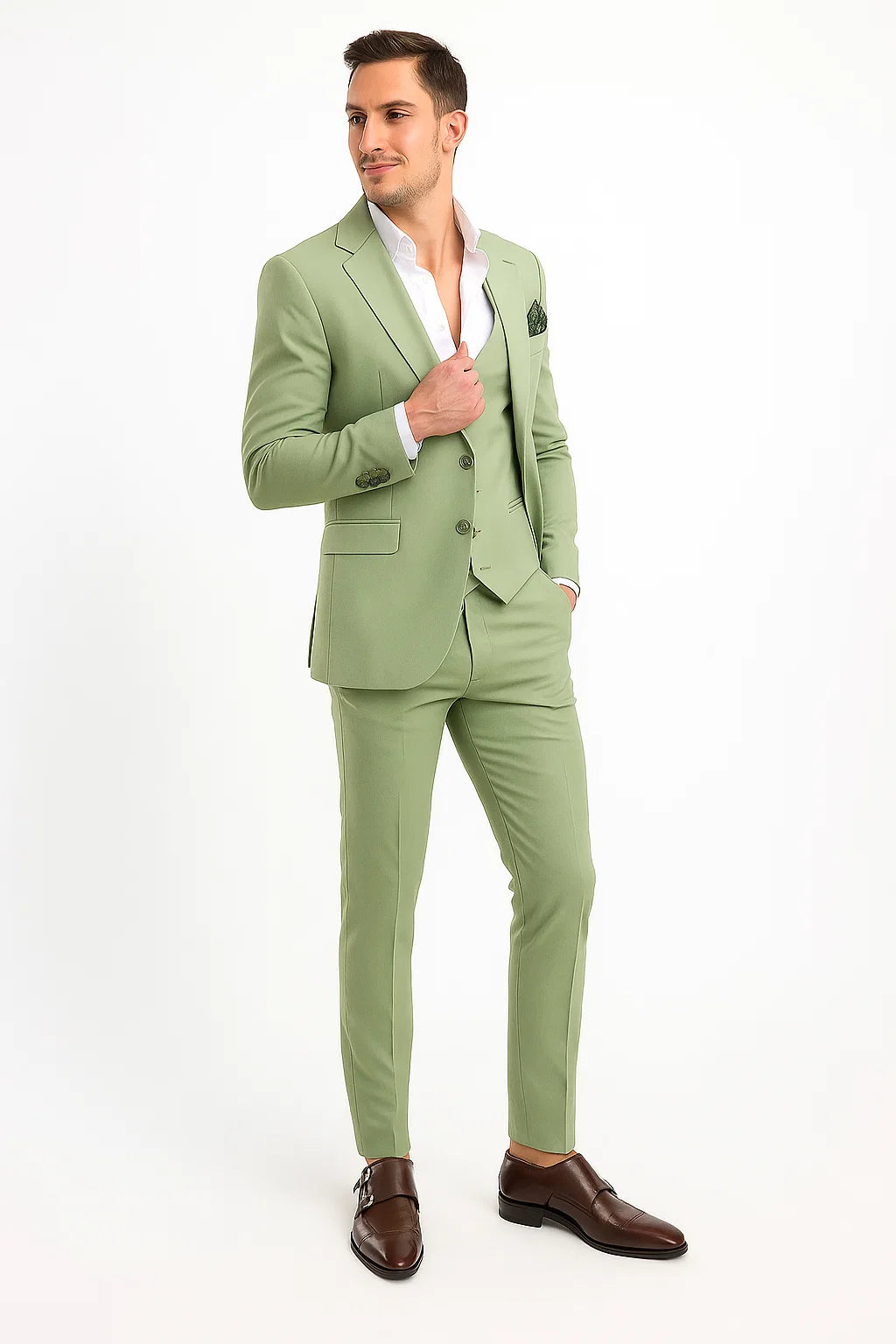 Sage Green Groomsmen Suit - Groomsmen Suit - 34 Short or Extra Small