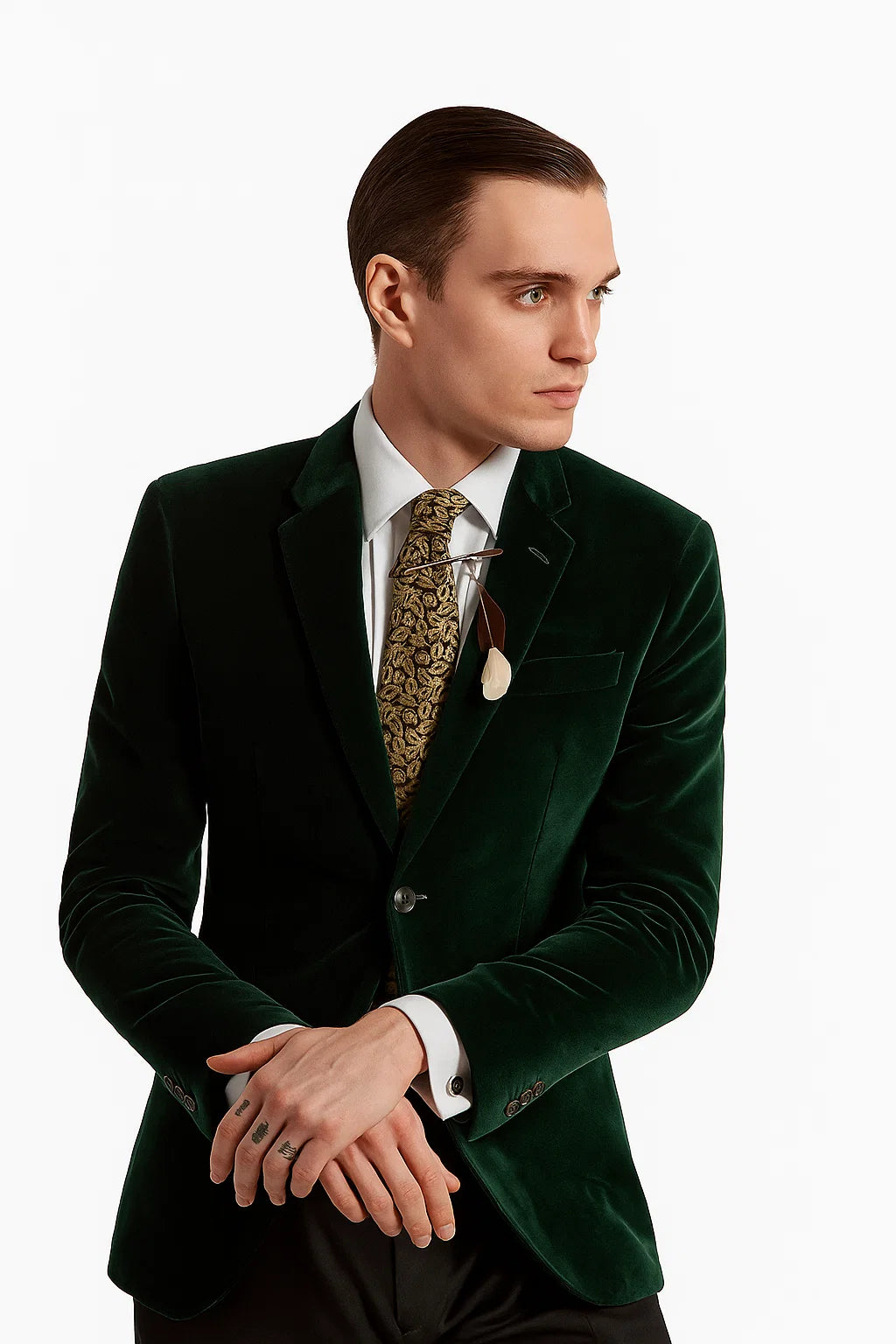 Green velvet suit Many Styles & Brands $99UP Men's Olive Hunter Green Velvet Tuxedo Jacket Green Velvet Suits and Tuxedos - 52 Long