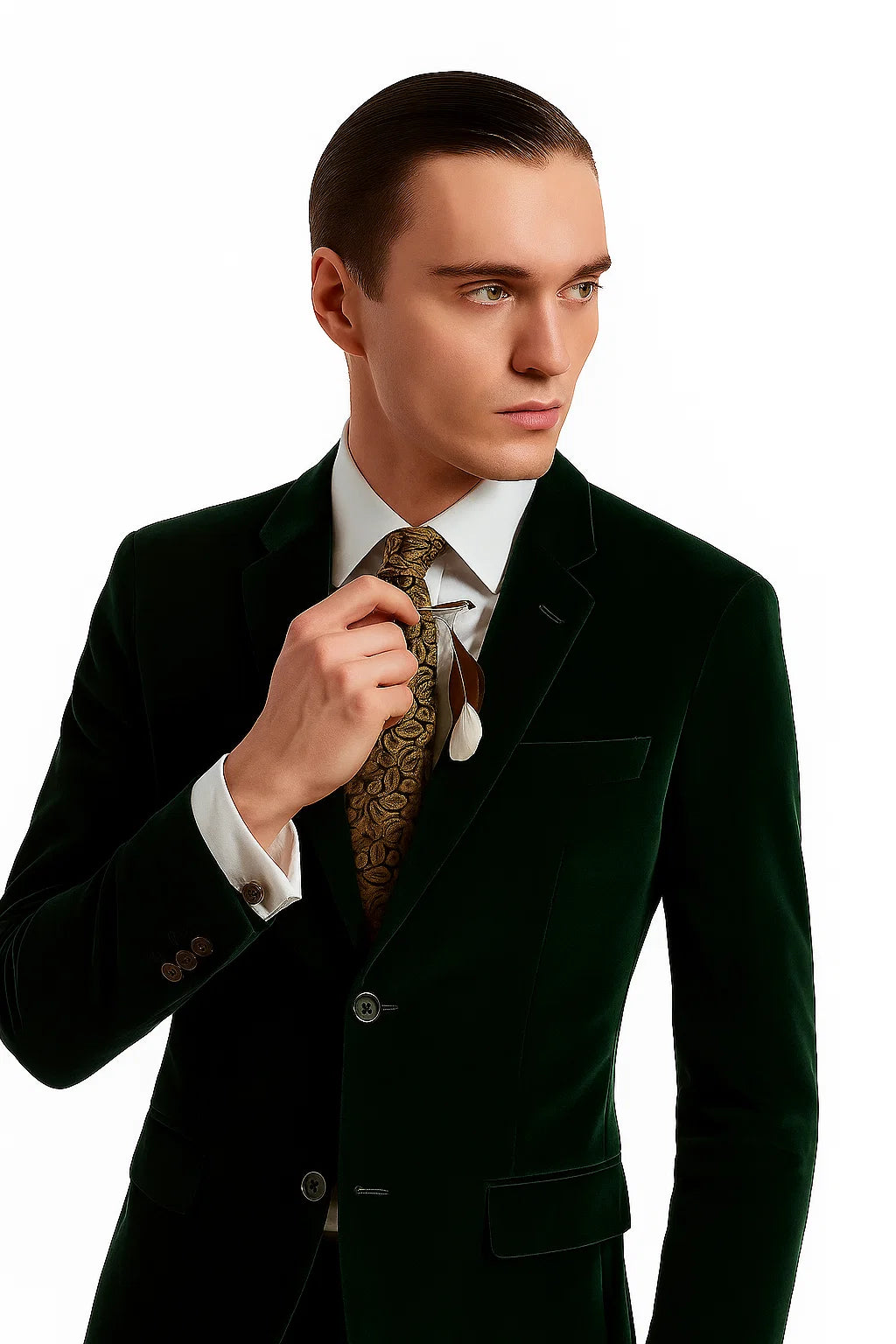 Green velvet suit Many Styles & Brands $99UP Men's Olive Hunter Green Velvet Tuxedo Jacket Green Velvet Suits and Tuxedos - 52 Long