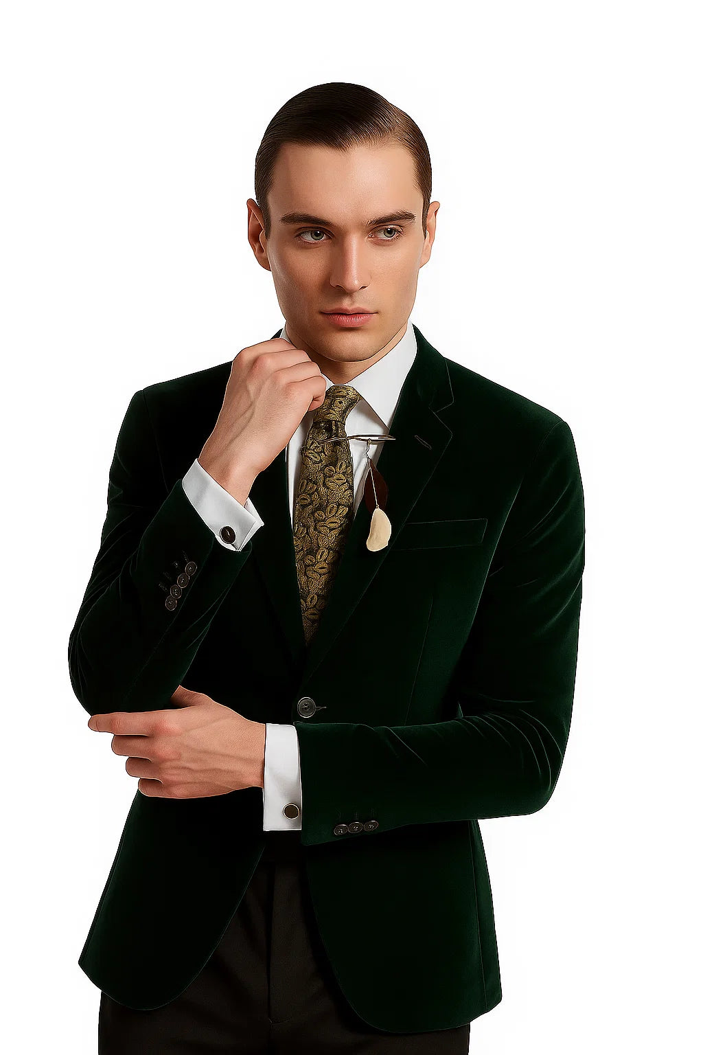 Green velvet suit Many Styles & Brands $99UP Men's Olive Hunter Green Velvet Tuxedo Jacket Green Velvet Suits and Tuxedos - 52 Long