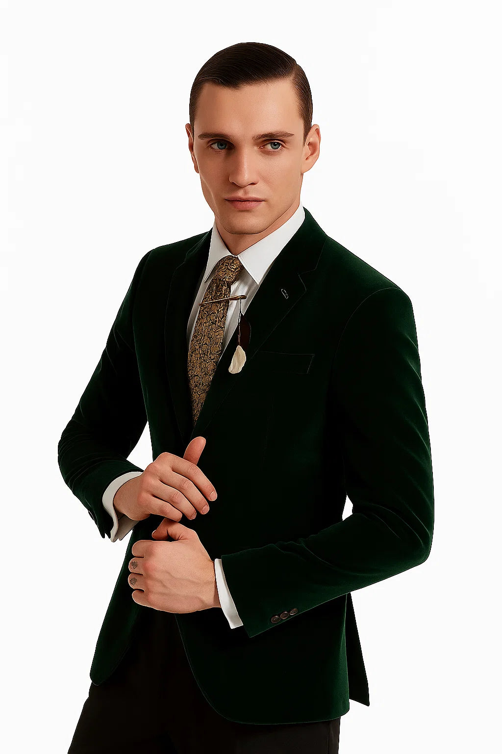 Green velvet suit Many Styles & Brands $99UP Men's Olive Hunter Green Velvet Tuxedo Jacket Green Velvet Suits and Tuxedos - 52 Long