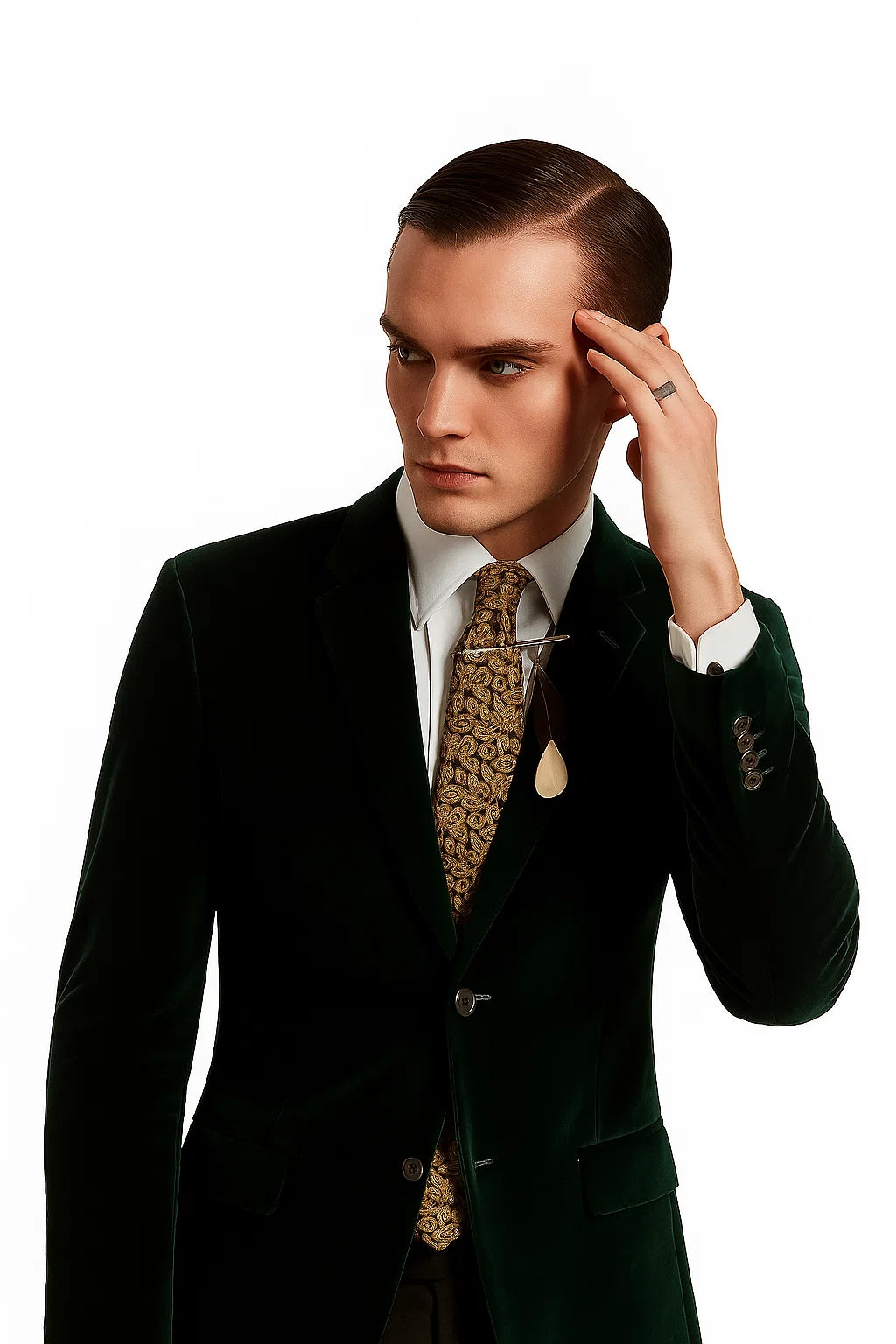 Green velvet suit Many Styles & Brands $99UP Men's Olive Hunter Green Velvet Tuxedo Jacket Green Velvet Suits and Tuxedos - 52 Long