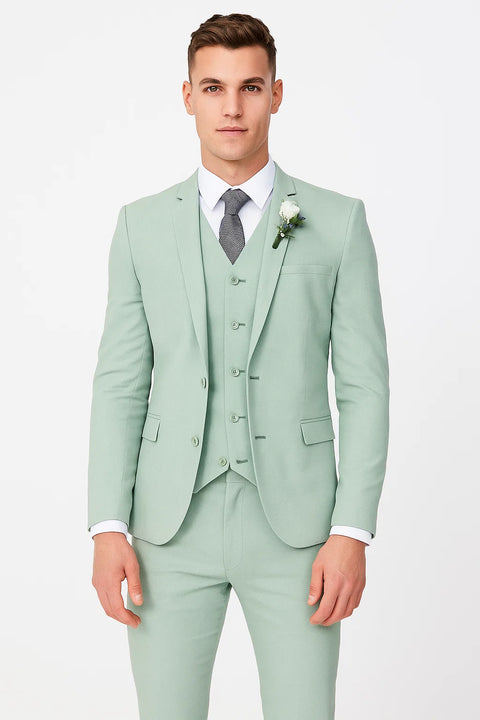 Mint Green Groomsmen Suit - Modern Fit Suit