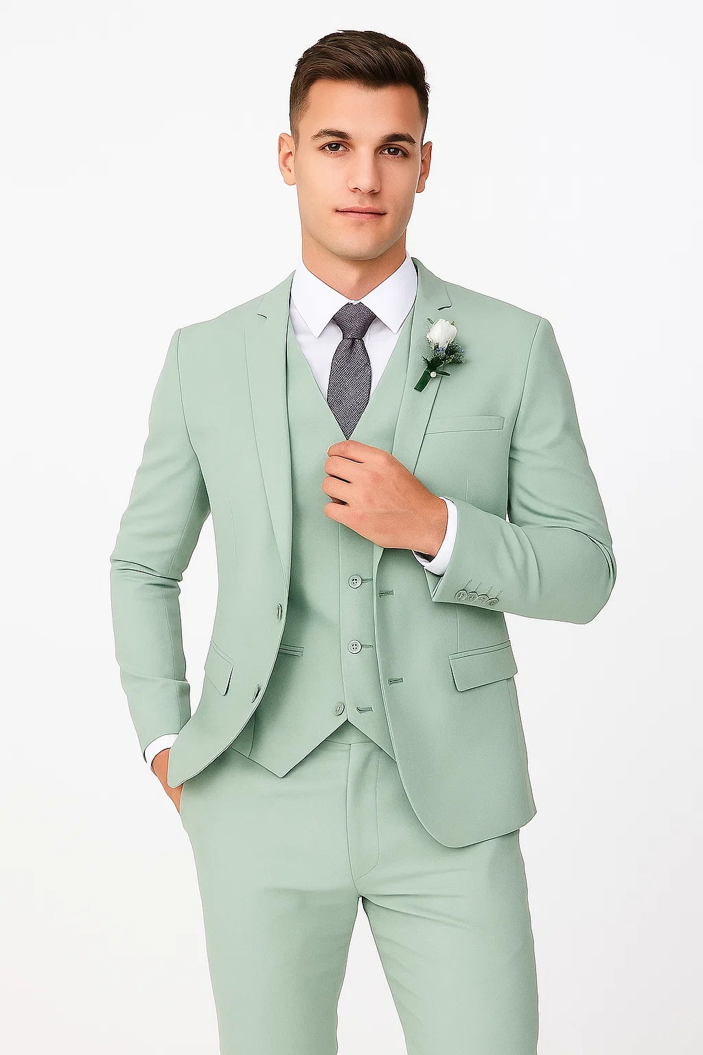 Mint Green Groomsmen Suit - Modern Fit Suit - 34 Short or Extra Small