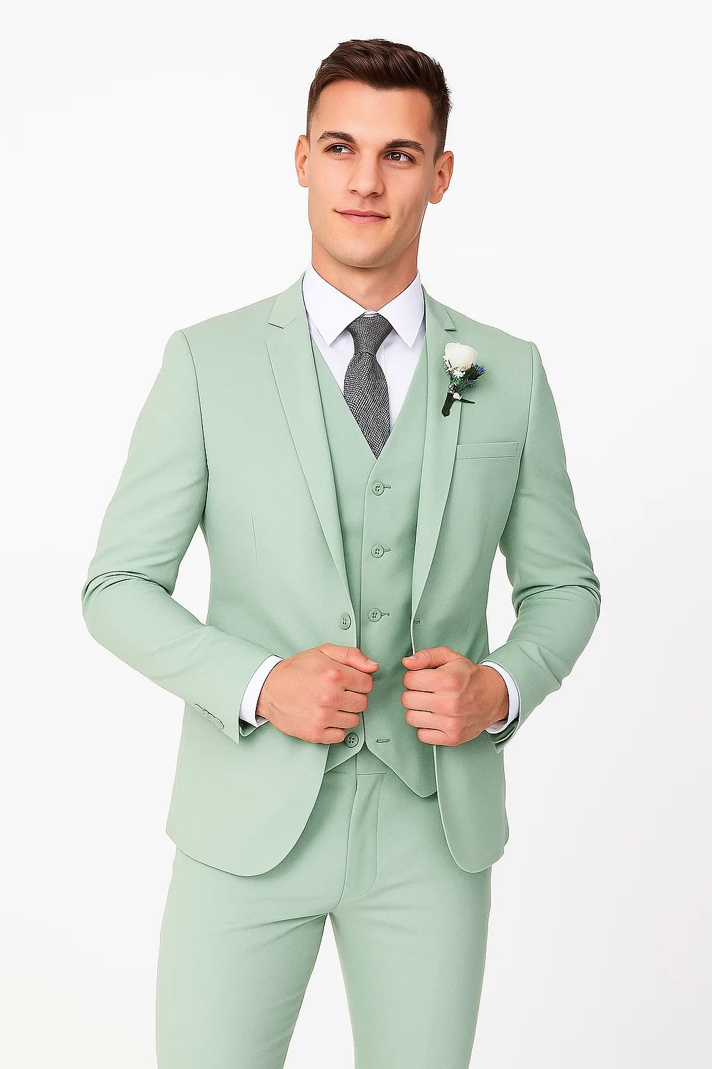 Mint Green Groomsmen Suit - Modern Fit Suit - 34 Short or Extra Small