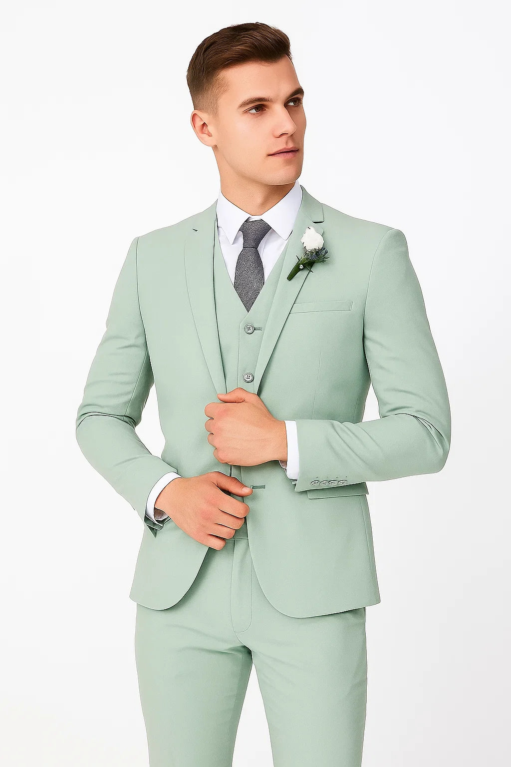 Mint Green Groomsmen Suit - Modern Fit Suit - 34 Short or Extra Small