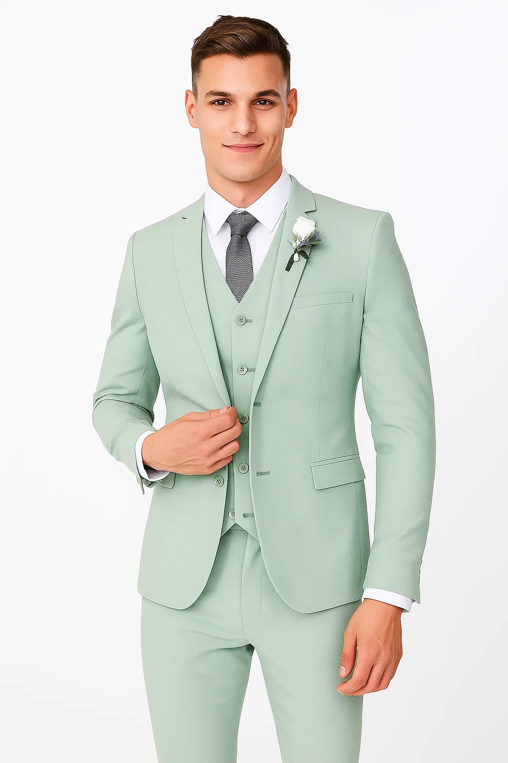 Mint Green Groomsmen Suit - Modern Fit Suit - 34 Short or Extra Small