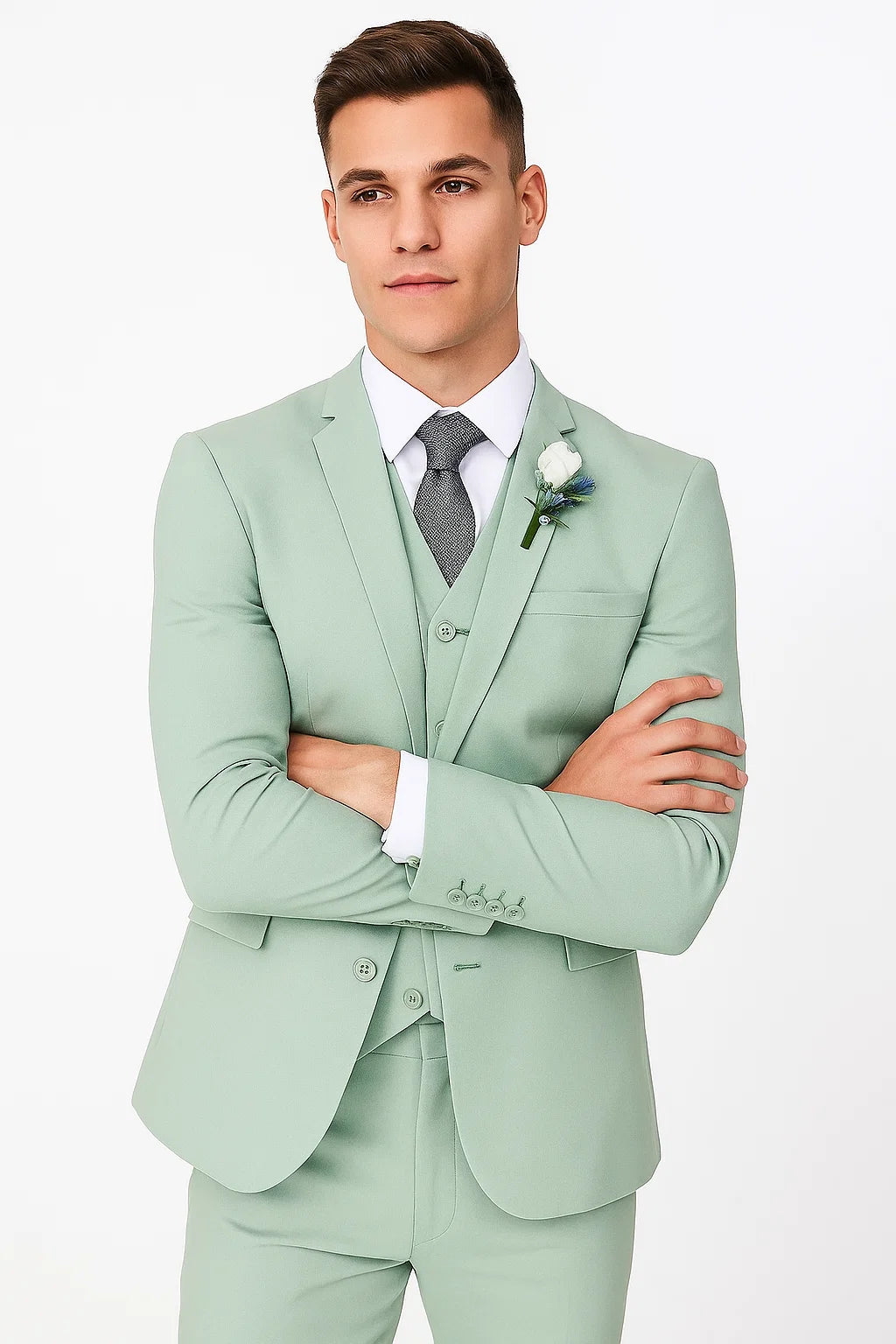 Mint Green Groomsmen Suit - Modern Fit Suit - 34 Short or Extra Small