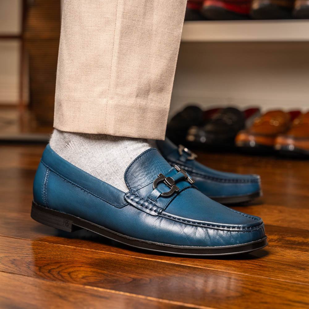 Marco Di Milano Atrani Navy Calf Bit Loafer - 10