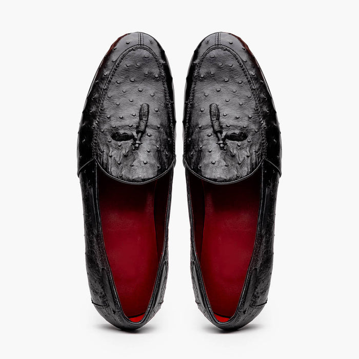 Aubiere Black Ostrich Loafer 