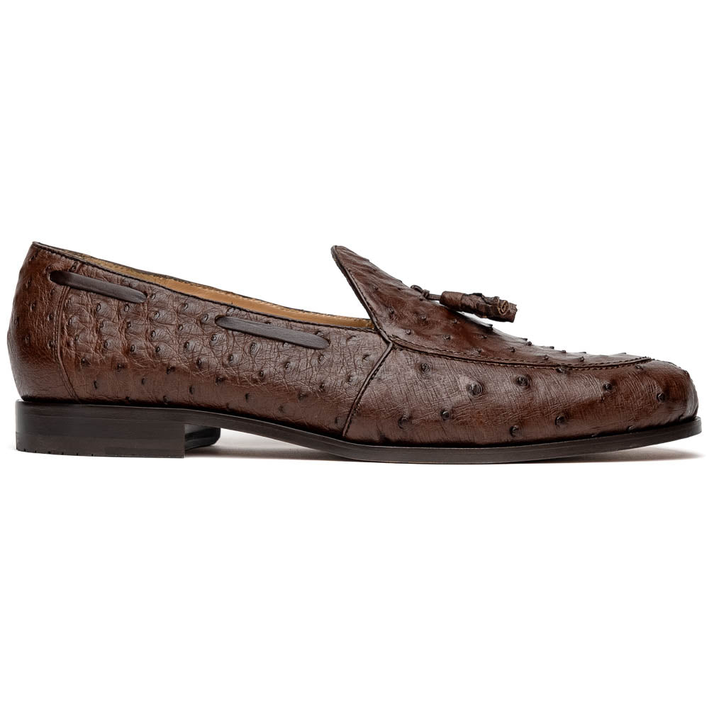 Marco Di Milano Aubiere Brown Ostrich Quill Tassel Loafers - 8