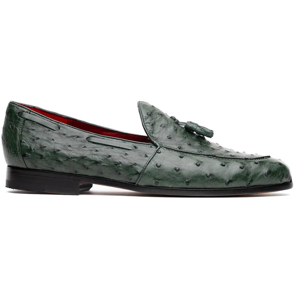 Marco Di Milano Aubiere Green Ostrich Quill Tassel Loafers - 8
