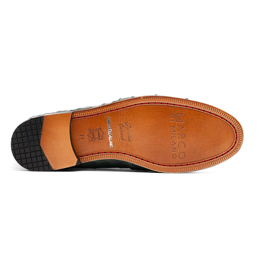 Marco Di Milano Aubiere Green Ostrich Quill Tassel Loafers - 8