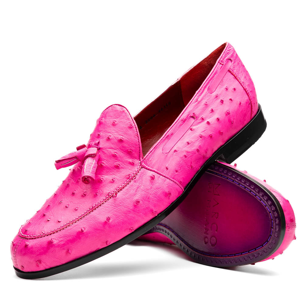 Marco Di Milano Aubiere Pink Ostrich Quill Tassel Loafers - 9