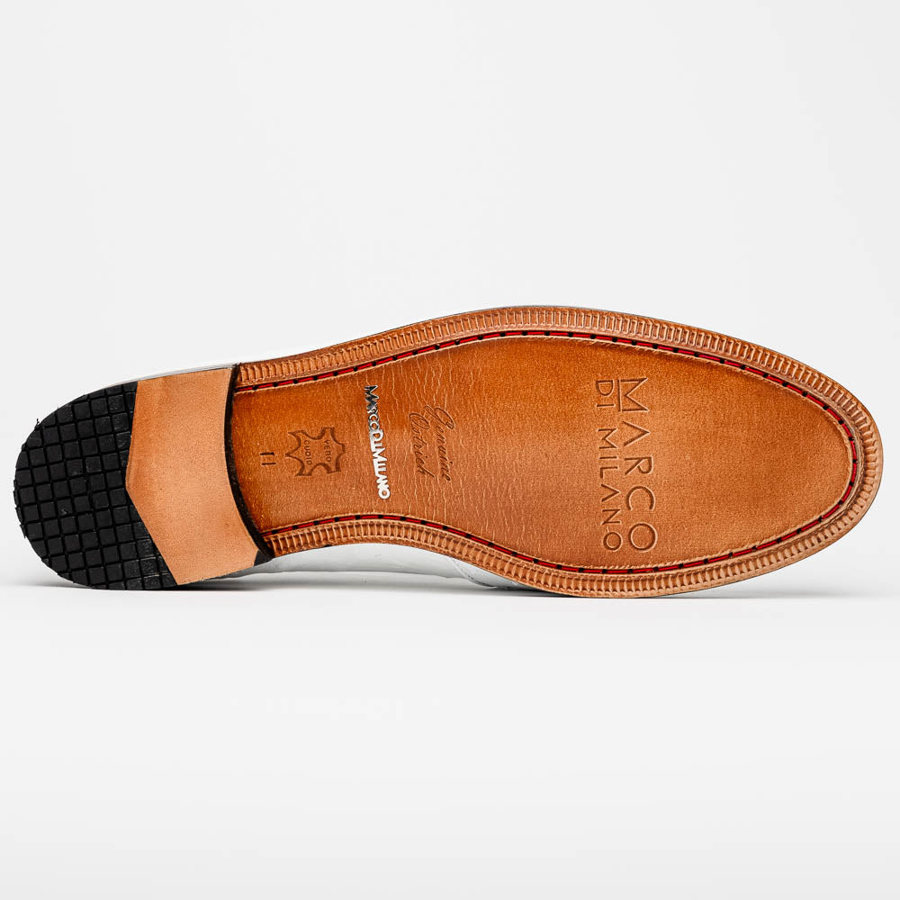 Marco Di Milano Aubiere White Ostrich Quill Tassel Loafers - 8