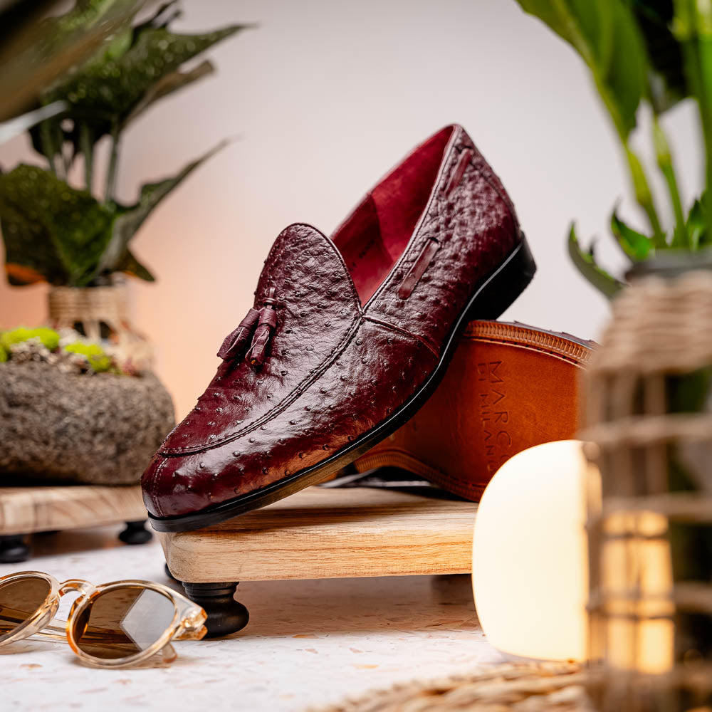 Marco Di Milano Aubiere Wine Leather Dress Shoe - 8 USA