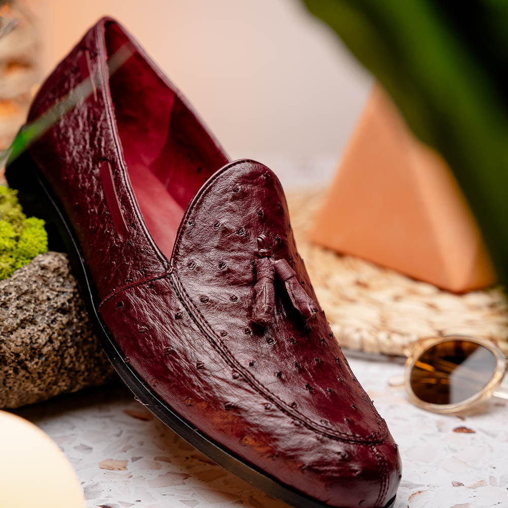 Marco Di Milano Aubiere Wine Leather Dress Shoe - 8 USA
