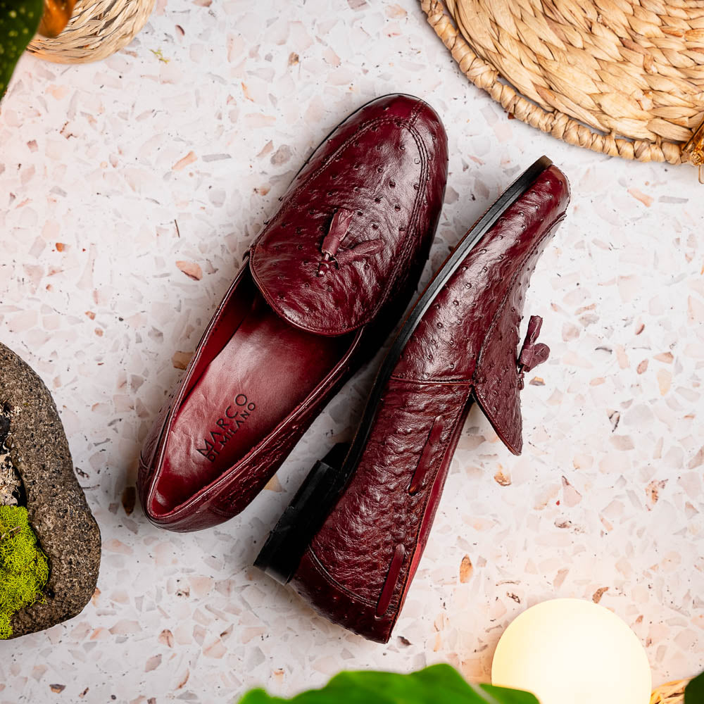 Marco Di Milano Aubiere Wine Leather Dress Shoe - 8 USA