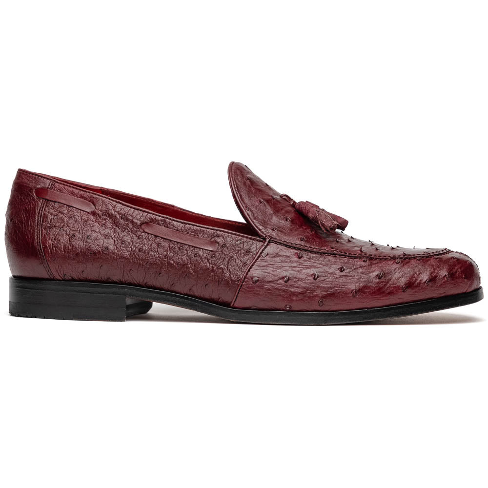 Marco Di Milano Aubiere Wine Ostrich Quill Tassel Loafers - 8