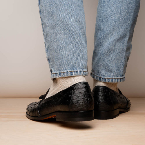 Aubiere Black Ostrich Loafer 