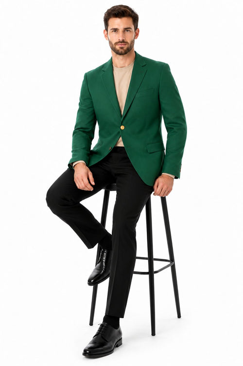 Augusta Green Blazer Men's Classic Brass buttons Blazer Sport Jacket-New Designer Collection