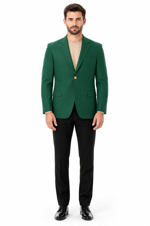 Augusta Green Blazer Men's Classic Brass buttons Blazer Sport Jacket-New Designer Collection
