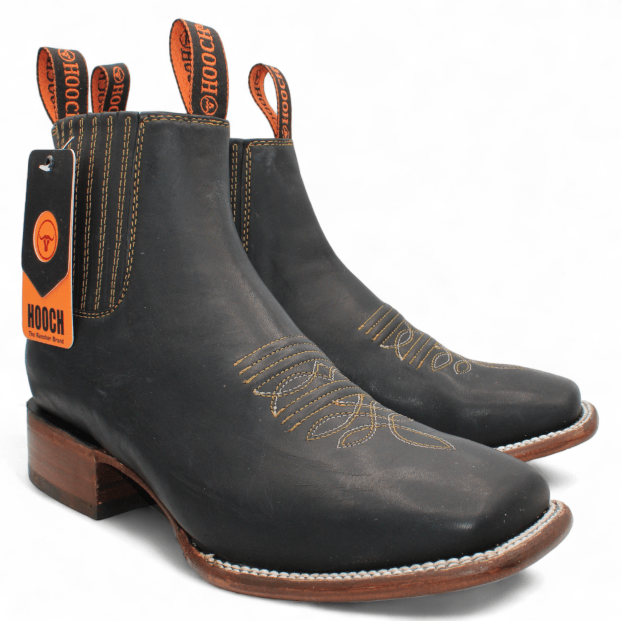 Men's Square Toe Ankle Boots - Black H42P2205 - 6