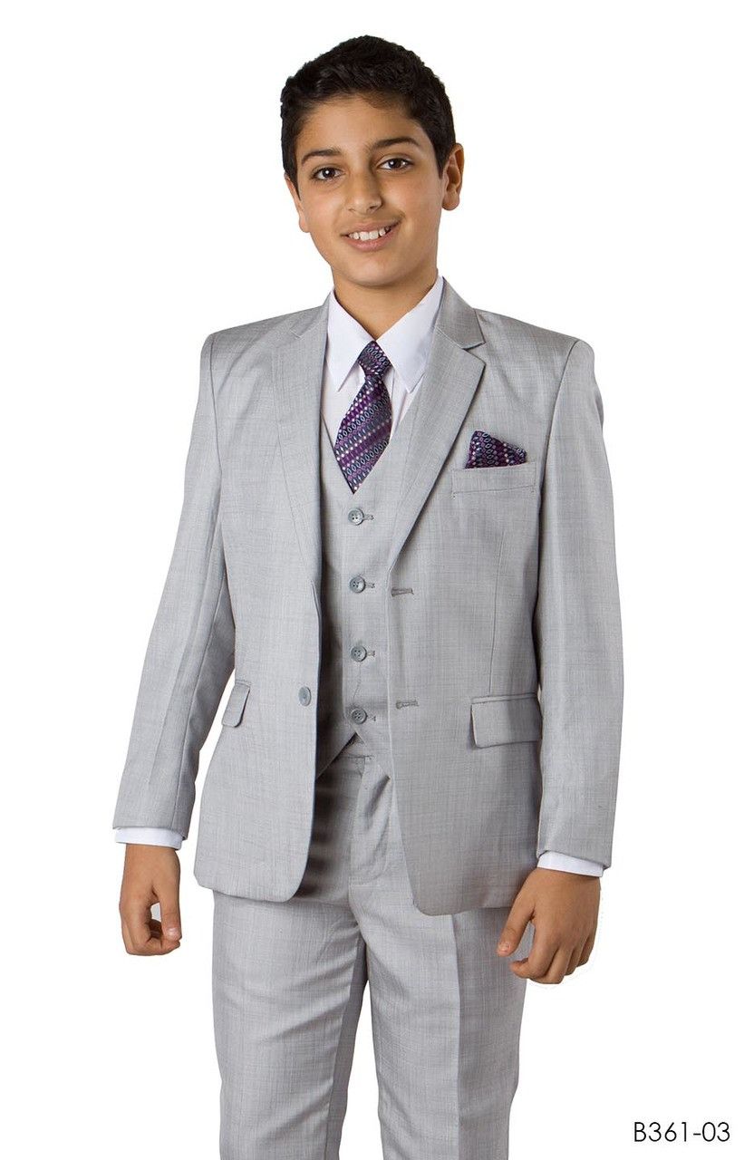 Fabric
 
 Tazio Boys' 5-Pc Sharkskin Suit & Free Shirt & Tie - Ultra Soft