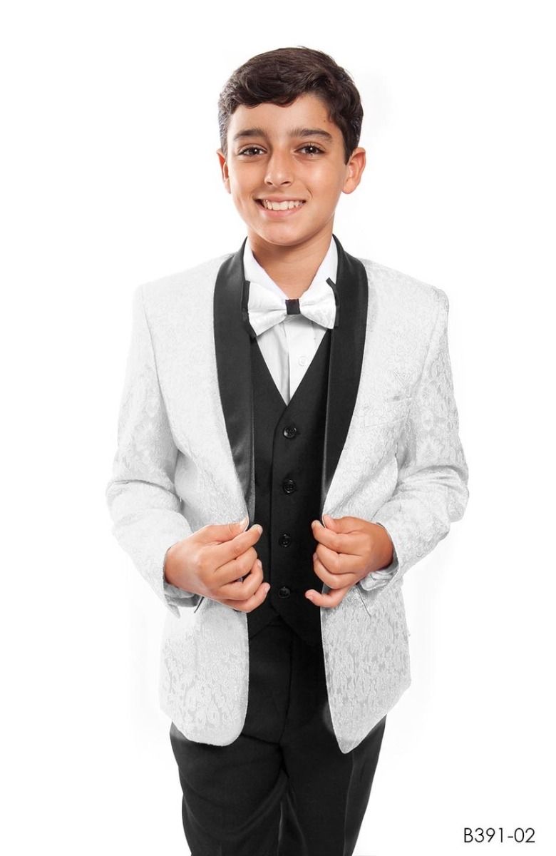 Tazio Boys' 5-Piece Suit Set with Shirt & Tie - Black Vest