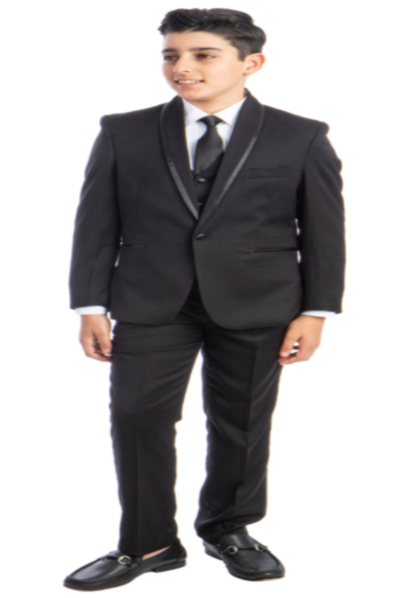 Look
 
 Tazio Boys' 5-Piece Classic Executive Suit Set with Shirt & Tie