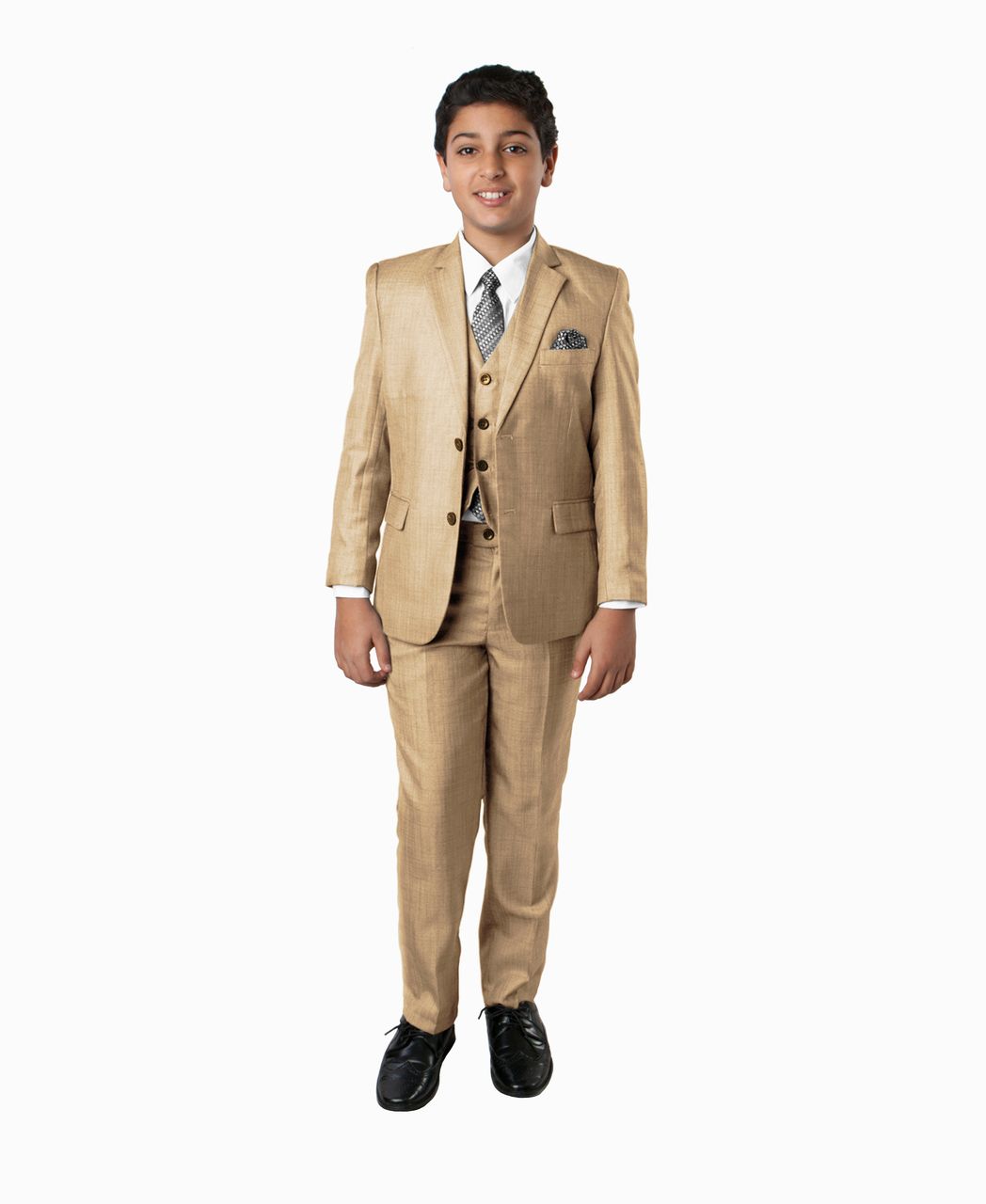 Look
 
 Tazio Boys' 5-Piece Classic Executive Suit Set with Shirt & Tie