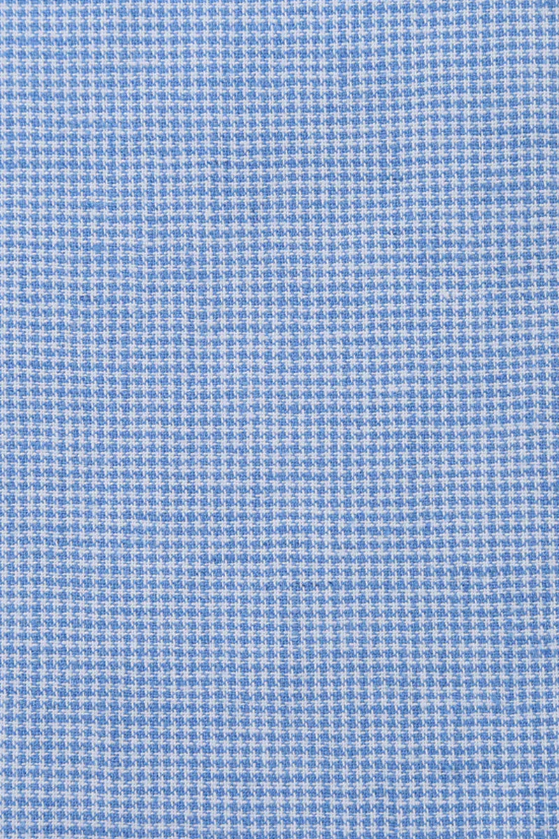 "Cotton Linen Men's Classic Two-Button Summer Blazer in Sky Blue Houndstooth" - 46 Short