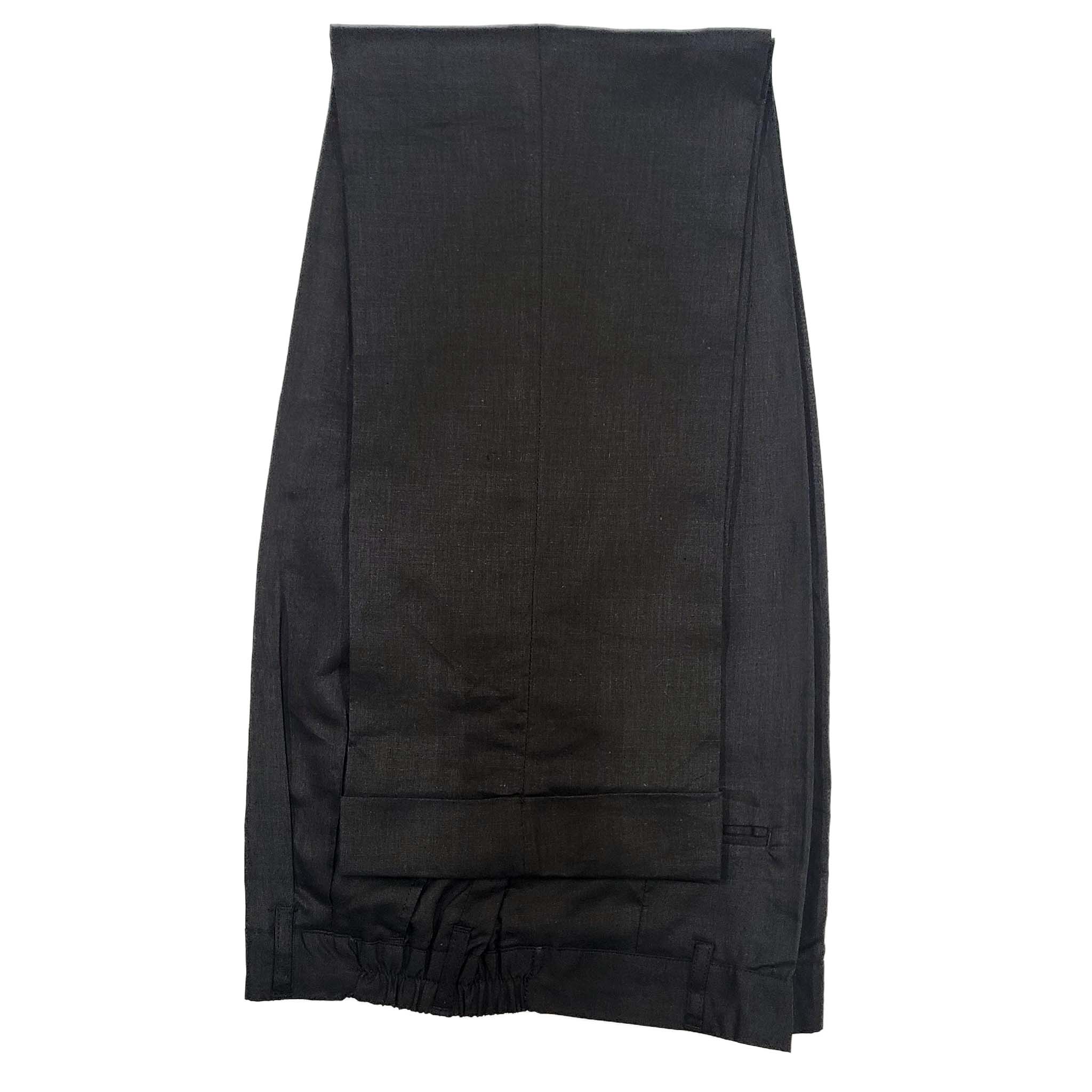 Mens Black Linen Shirt and Pants Casual Outfit Set - Small