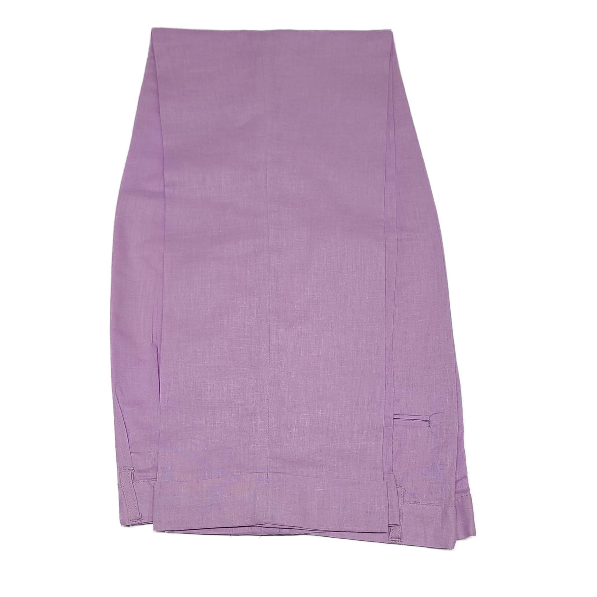 Mens Lavender Linen Shirt and Pants Casual Outfit Set - Small