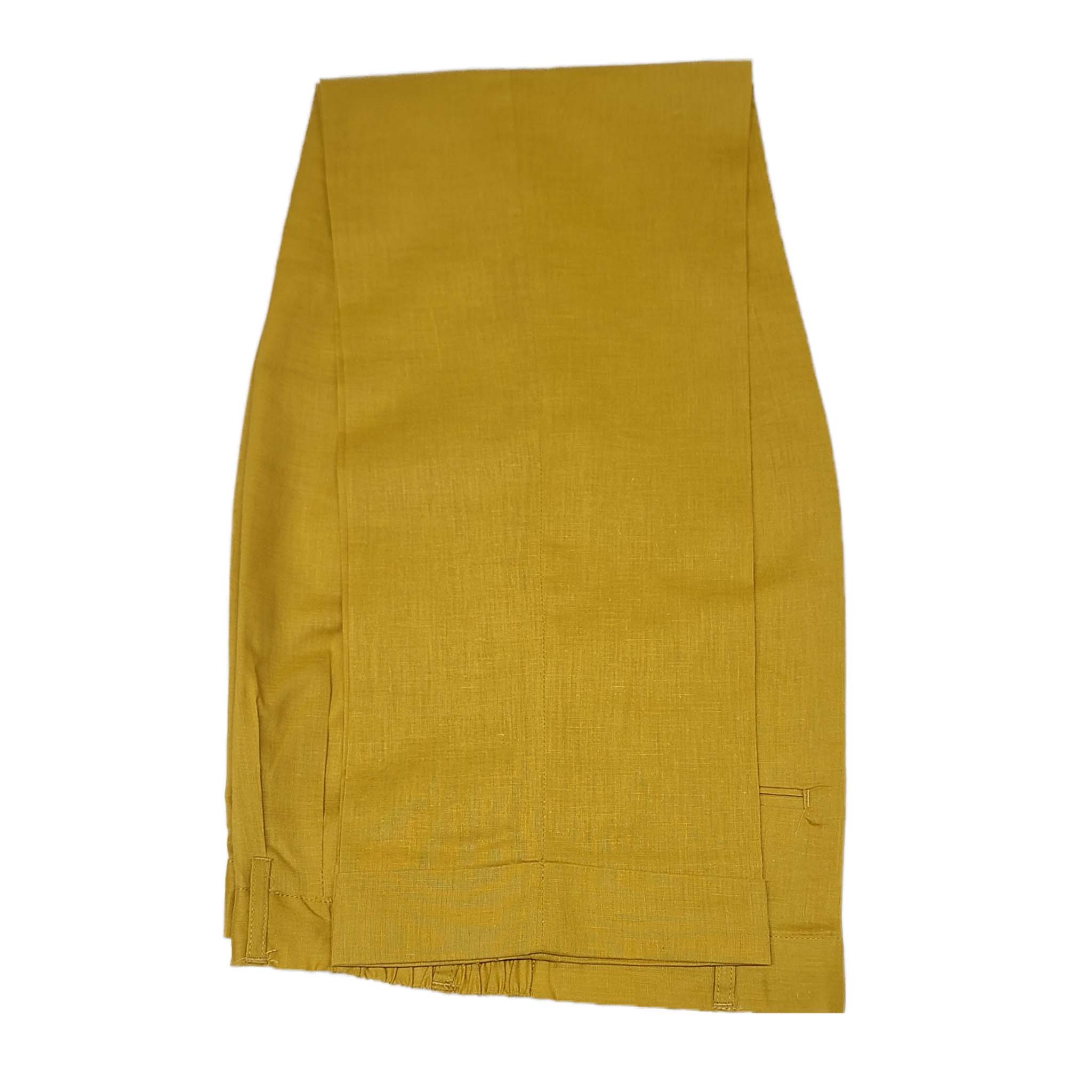 Mens Mustard Linen Shirt and Pants Casual Outfit Set - Small