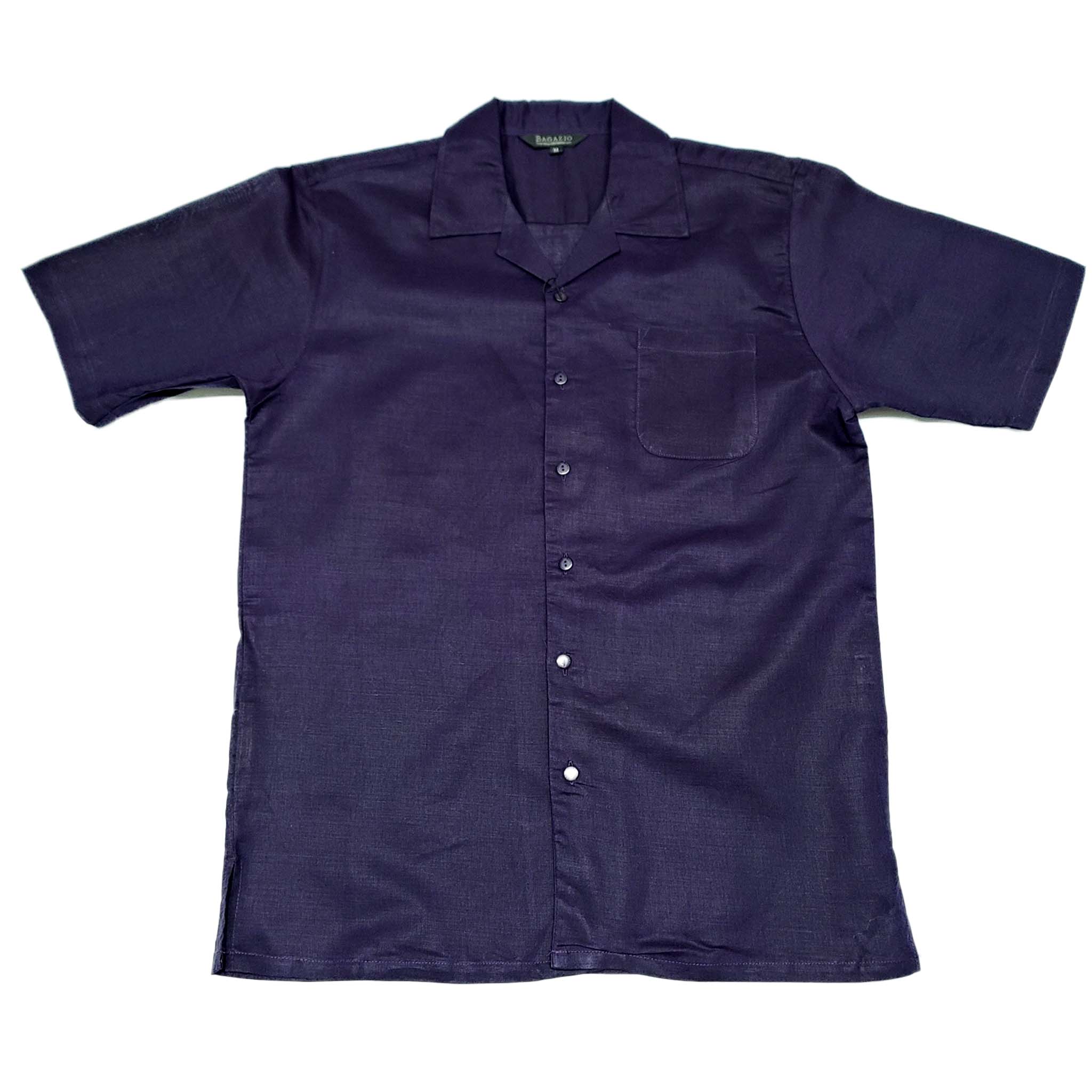 Mens Purple Linen Shirt and Pants Casual Outfit Set - Small