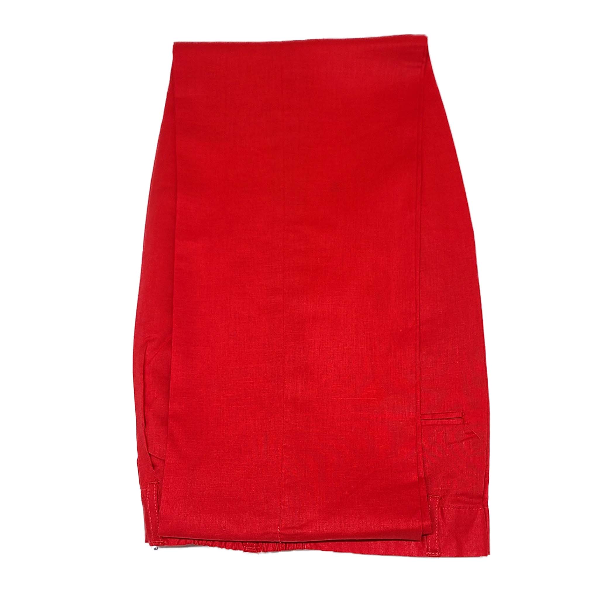 Mens Red Linen Shirt and Pants Casual Outfit Set - Small